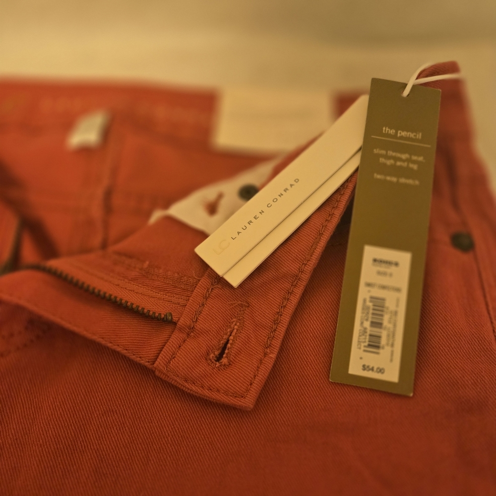 LC Lauren Conrad Coral Skinny Jeans